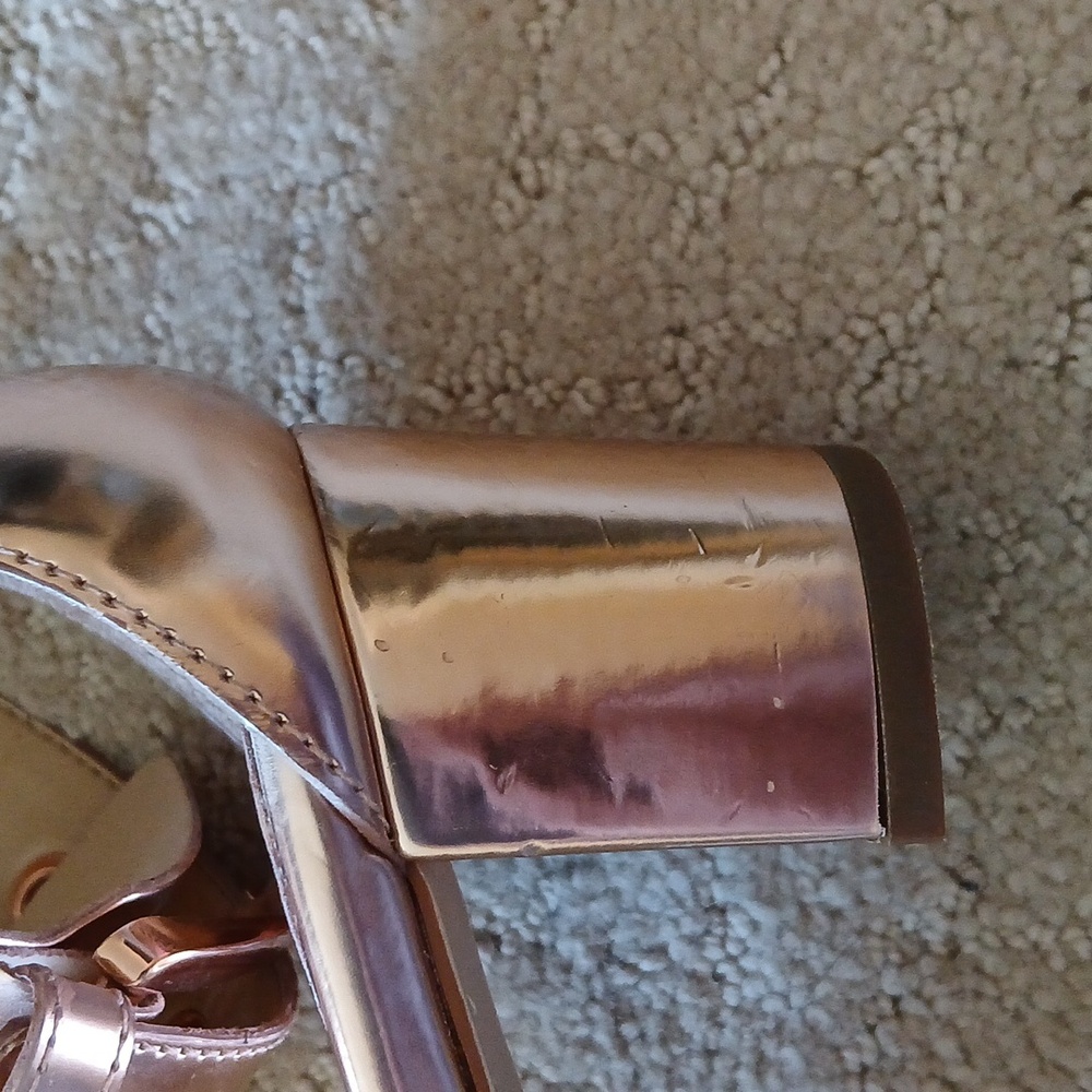 Michael Kors copper metallic buckle chunky heels 6.5 - Picture 10 of 11
